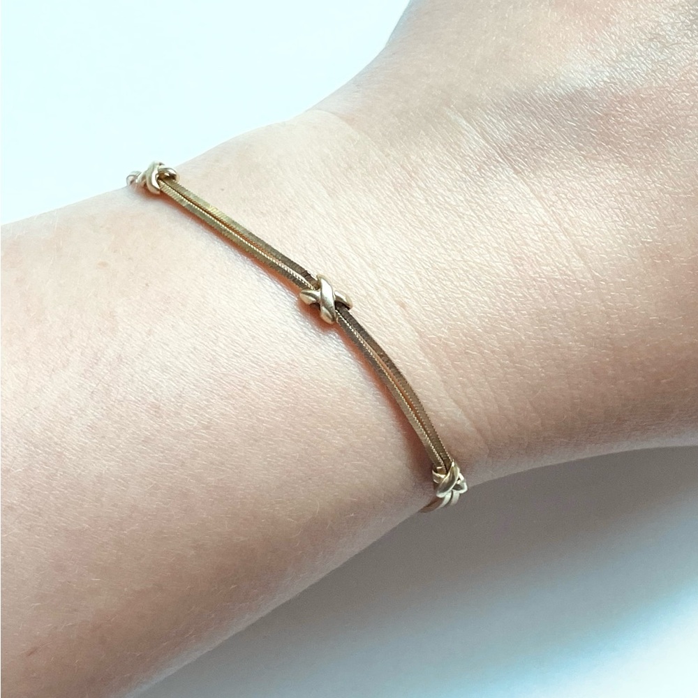 Mía Fiore Double Chain Bracelet Sterling Silver & 18K Gold Plated 7 Inches